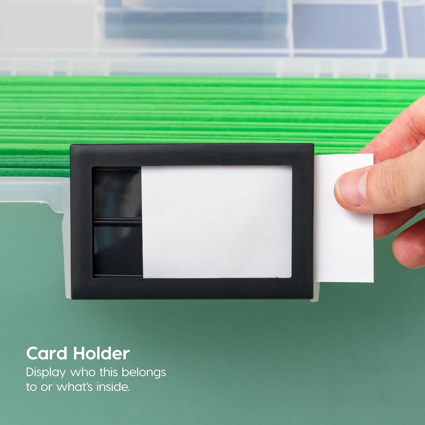 IRIS USA File Box WeatherPro Portable File Organizer Plastic File Box for Letter File w/ Organizer-Lid, Durable Lid and Gasket Seal, Secure Latching Buckles, Stackable, Lockable, Clear 19 Qt. 4 Pack