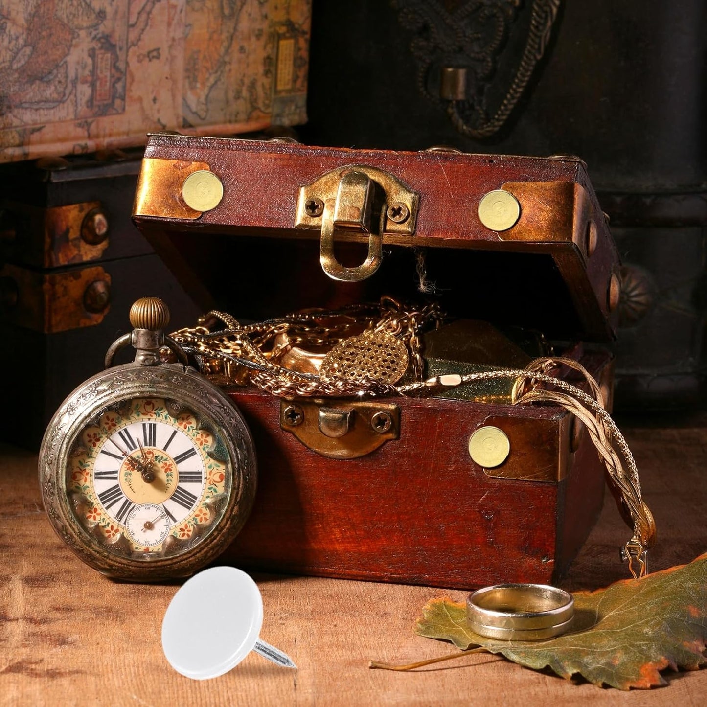 uxcell 120Pcs Push Pins, 11mmx13mm Round Flat Head Decorative Thumb Tacks Upholstery Tacks for Cork Board Office Wall Hangings, White