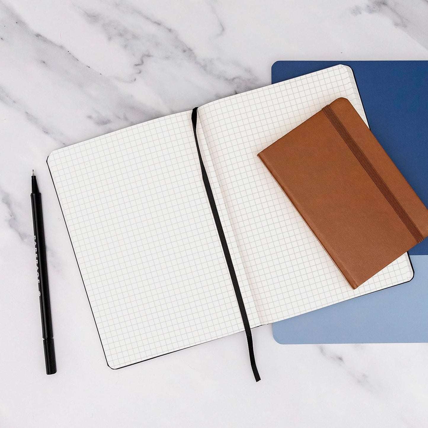 PAPERAGE Graph Paper Journal Notebook, (Sage Green), 160 Pages, Medium 5.6 in x 8 in - 100 GSM Thick Paper – Hardcover Grid Notebook for Work or School