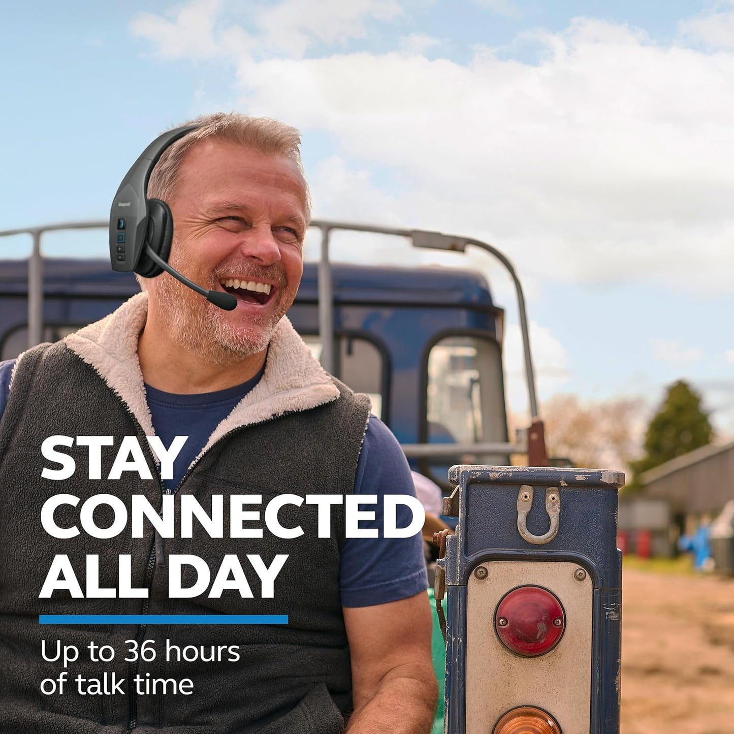 BlueParrott S650-XT Bluetooth Wireless Headphones 96% Noise Canceling Over Head Trucker Headset with Mic, 2-in-1 Convertible Stereo to Mono with ANC, IP54-Rated Protection, 36 hrs. Talk Time, Black