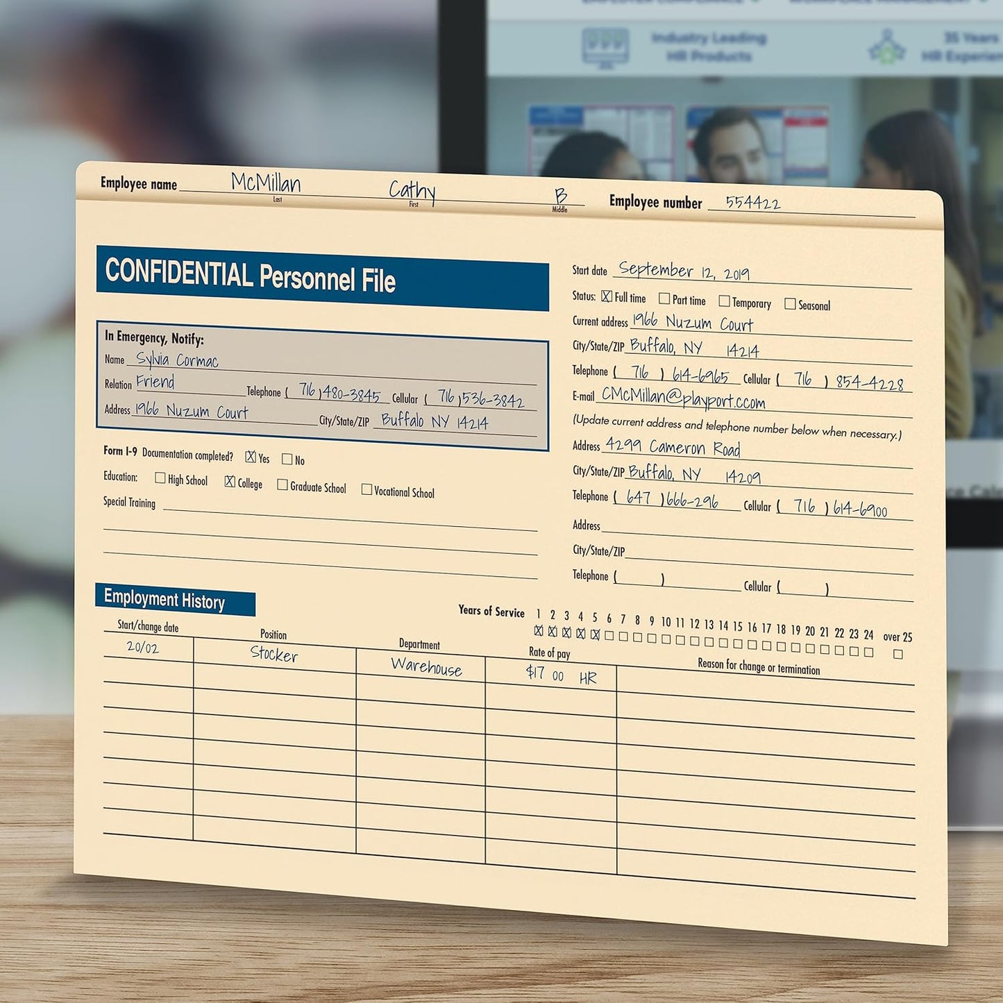 Confidential Personnel File | 9-1/2" x 11-3/4" | File Folders | 25 Pack