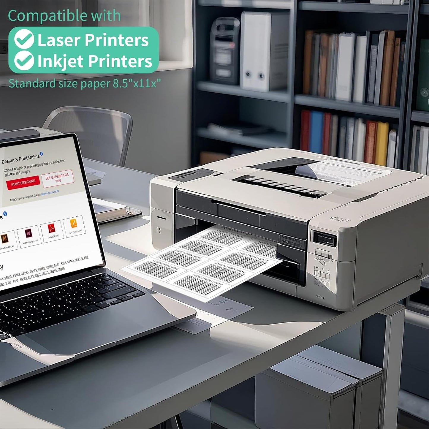 1000 Sheets 10 up Labels, 2" x 4" Shipping Paper for Laser/Inkjet Printer, Mailing Blank Labels, Self Adhesive Customized Stickers