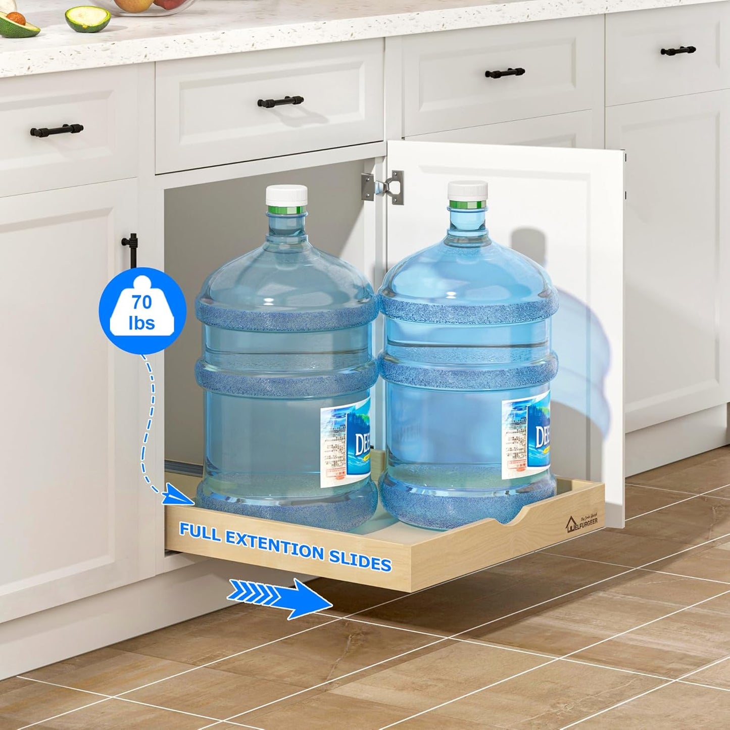 WelFurGeer Soft Close Pull Out Drawers for Cabinets, 20" W x 22" D Pull Out Cabinet Drawer with Heavy Duty Slides, Pull Out Cabinet Organizer, Cabinet Drawers Slide Out, Pull-Out Home Organizers