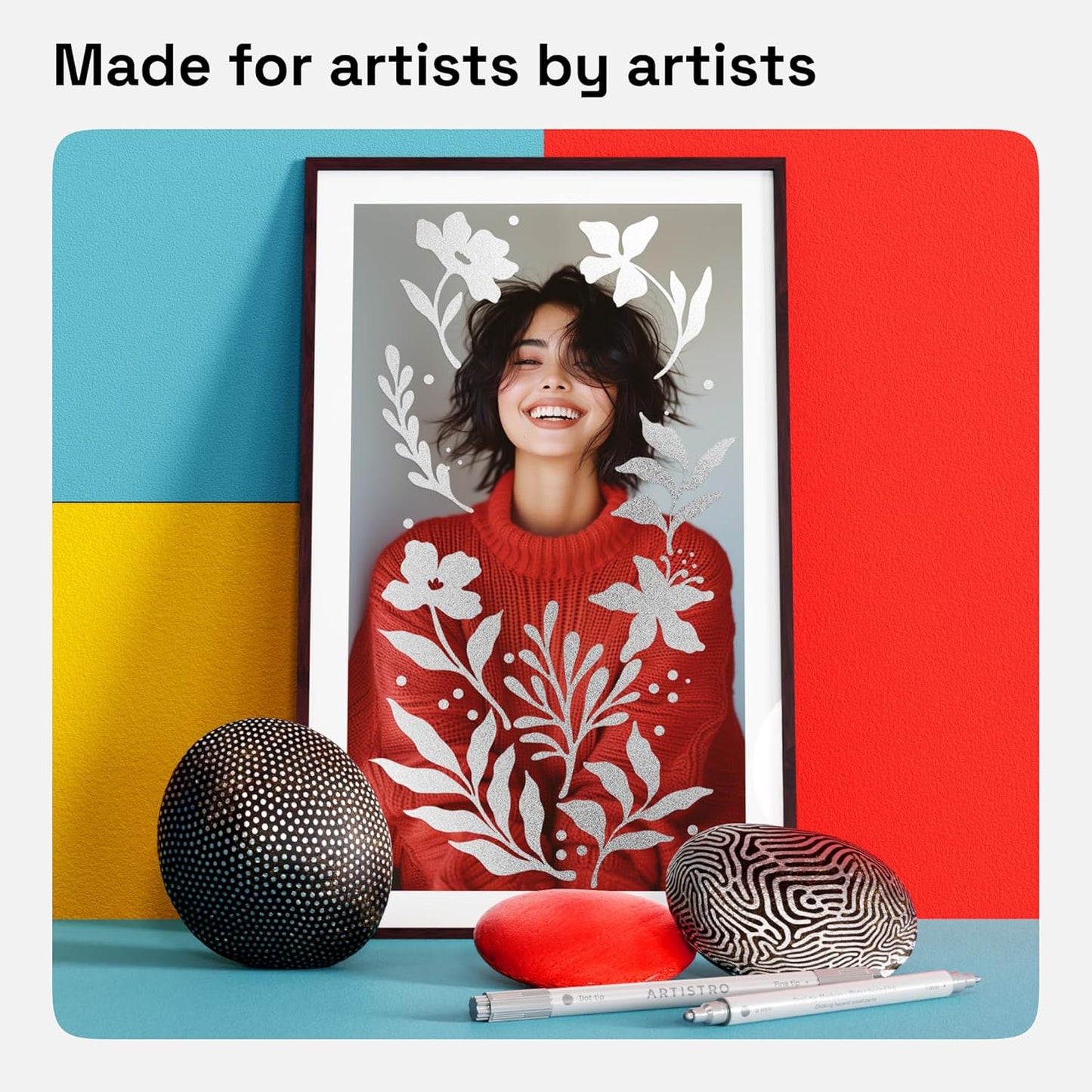 ARTISTRO 2 Silver Dual-Tip Acrylic Paint Pens - Multisurface Markers for Fabric, Plastic, & More, 5mm Dot + 1mm Fine Tips