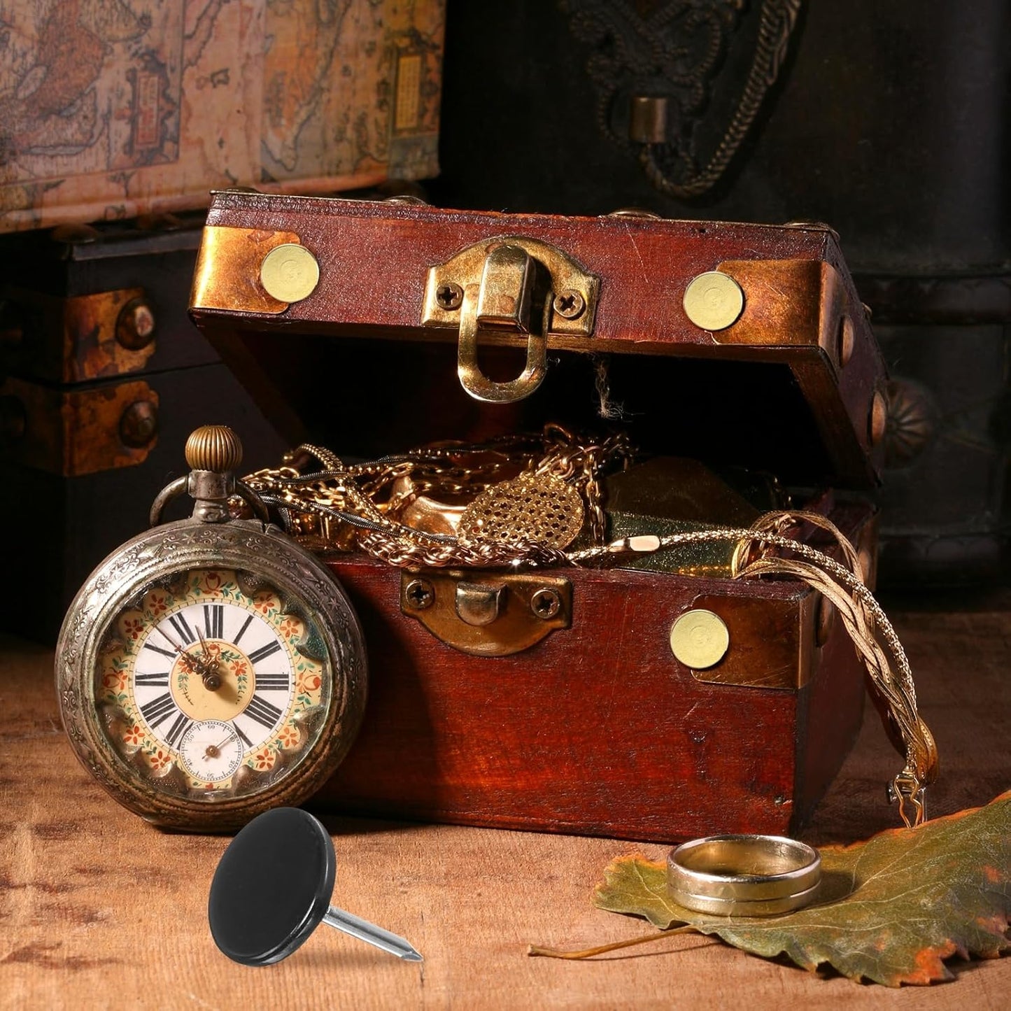 uxcell 100Pcs Upholstery Tacks, 11mmx15mm Flat Head Thumb Tack Decorative Furniture Nails Push Pins for Furniture Sofa Headboards, Black