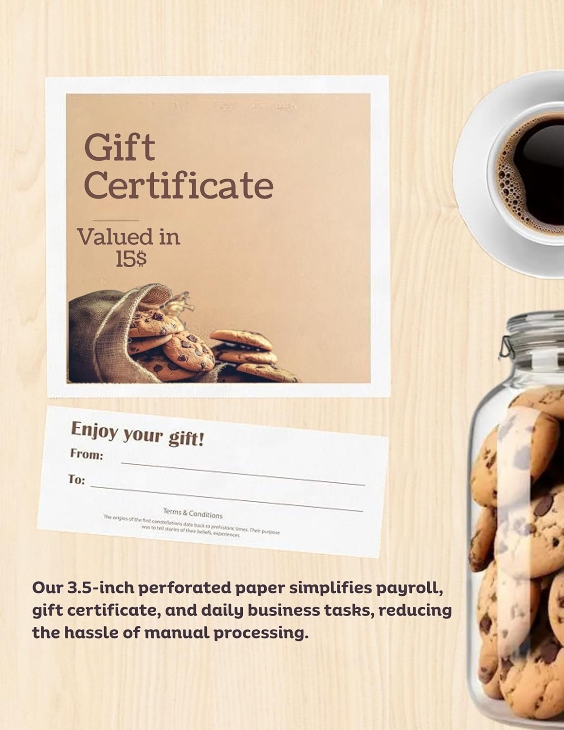 Limited Papers (TM) 8.5x11 Perforated Paper, 20/50 Pound, 75 GSM, Variety of Perforation Sizes and Colors, for Forms, Tickets, Postcards, Business Cards. (Grey, 2 up – 3.5” from bottom)