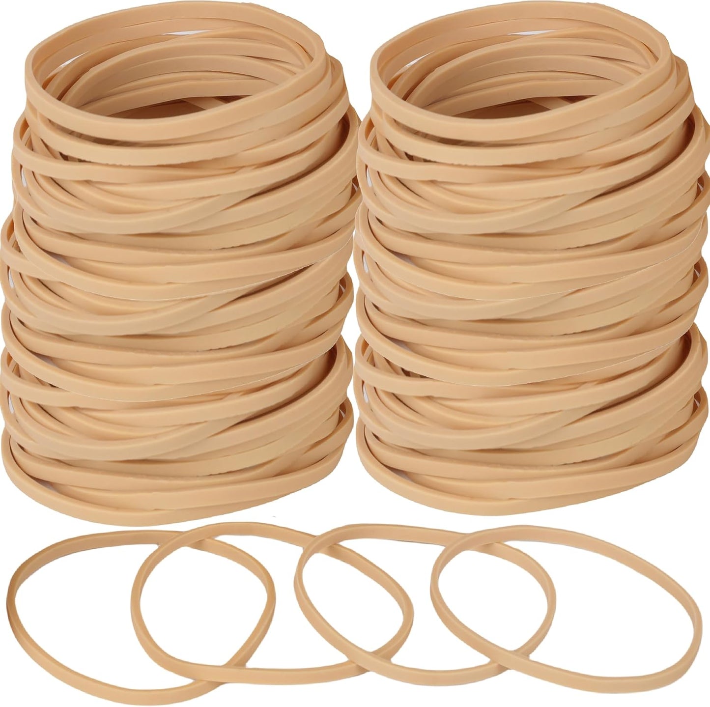 Rubber Bands 210Pcs Size32 Elastic Band Beige Small Rubber Band For Office Home Supplies(3" x 1/8'')