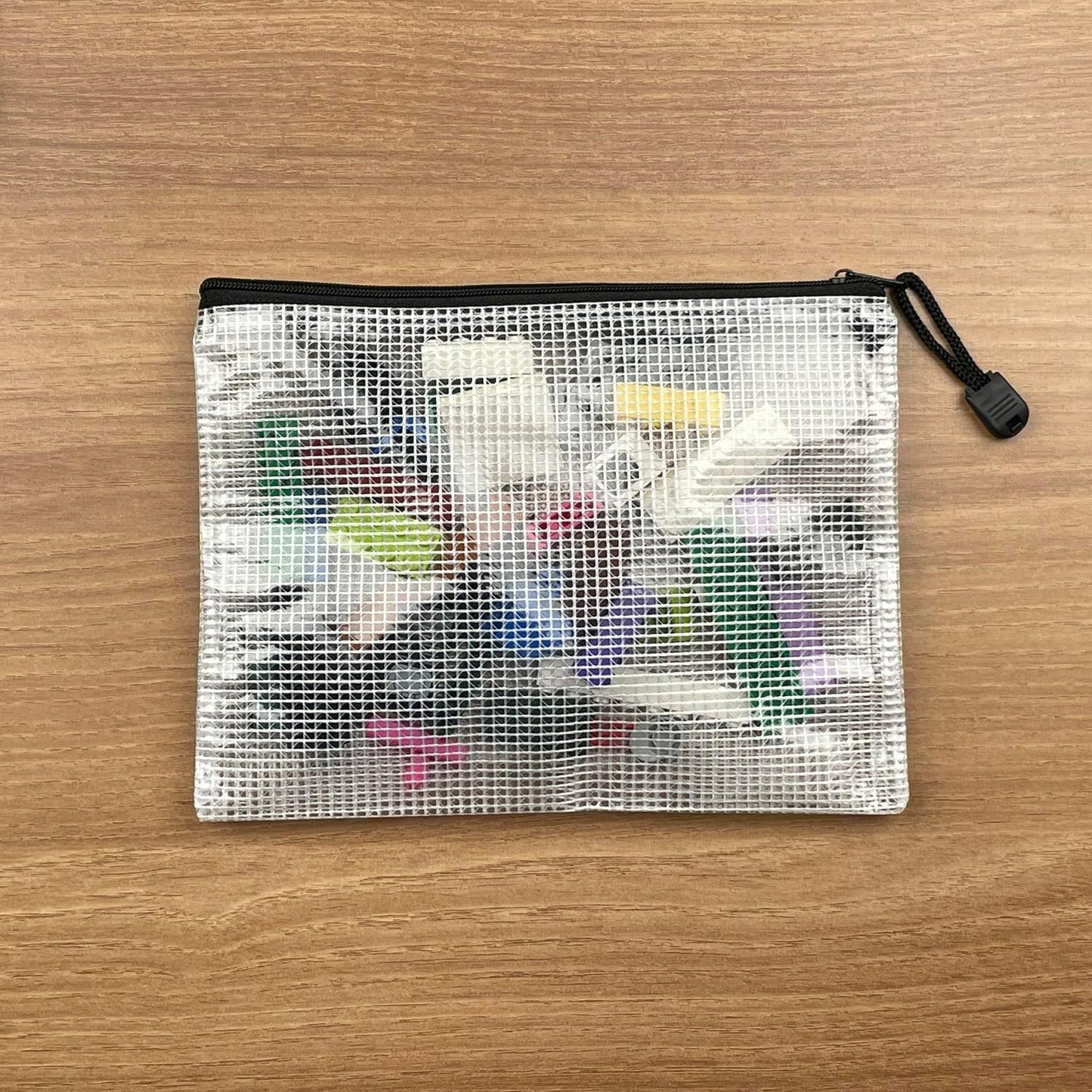 Oaimyy-24PCS-3 x 5" inchs-Mesh Zipper Pouch, Plastic Zip File Folders Puzzle Bags for Organizing,Office Supplies,Travel,Home Storage-Black