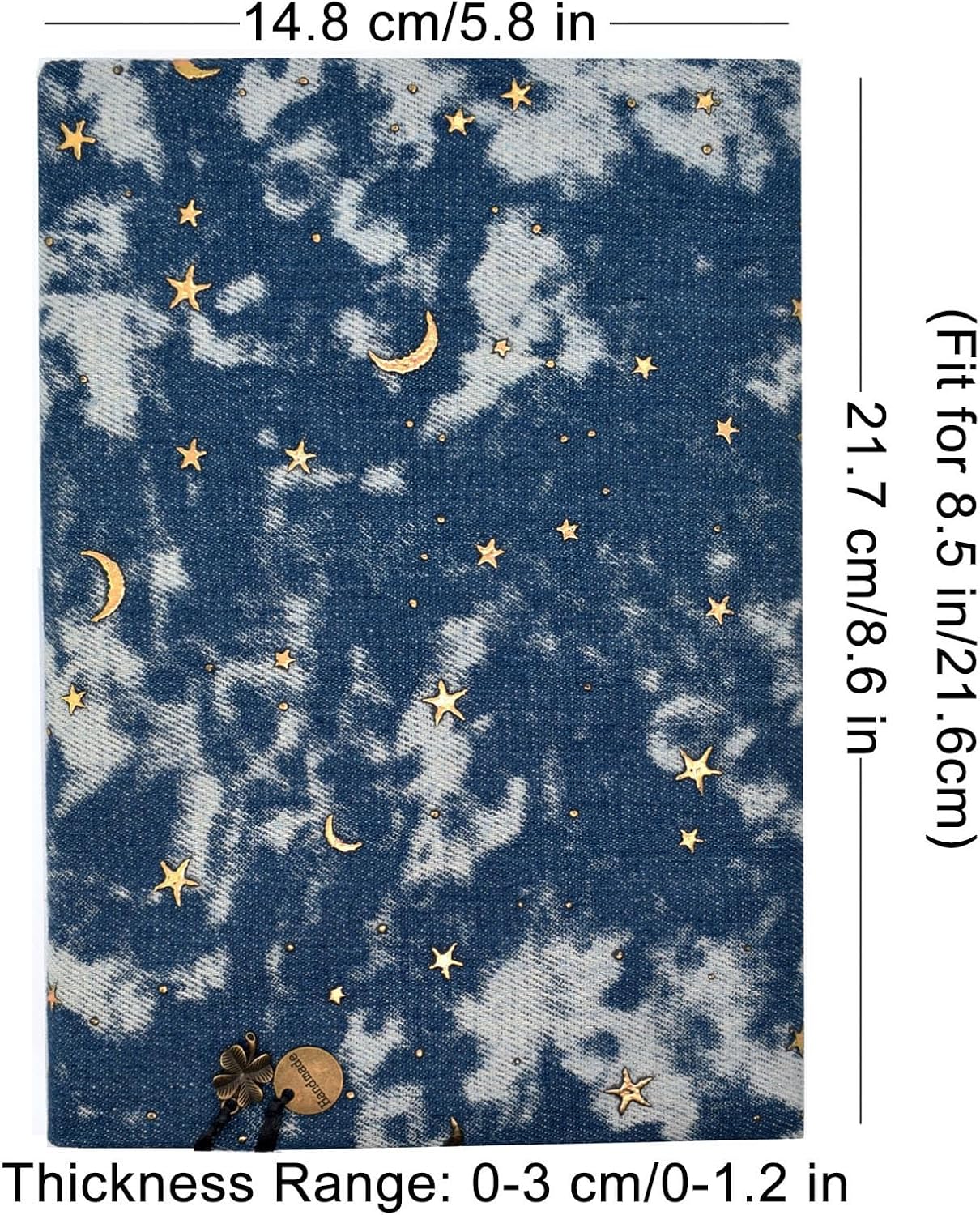 BLBMH Book Covers for Paperbacks Adjustable Fabric Book Sleeve Cover Protector Fit for 5.5x8.5 inch Hardcover Softcover Book Novels Notebook - Denim 8.5in