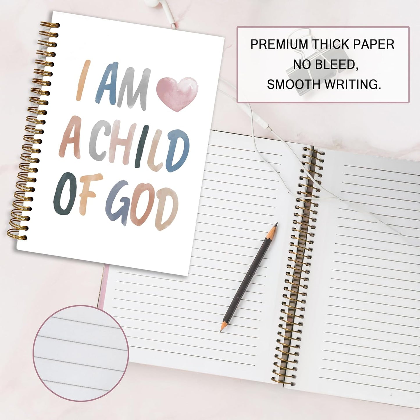 YOU FOUND ME Jesus Journal, A5 Spiral Christian Bible Journal with Floral Notebook, Bible Verse Notebook Gift for Women Birthday Christmas, Sunday School, Office Supplies, Bible Study (Rainbow-GOD)