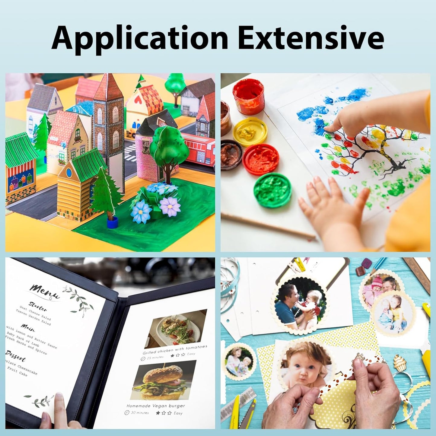 OcePor 400 Sheets White Cardstock 8.5” x 11”, 92lb/250gsm Card Stock, Thick Card Stock Paper, Heavy Cardstock Paper for Printer, Resume, Scrapbooks, Art, Crafts, Business Cards