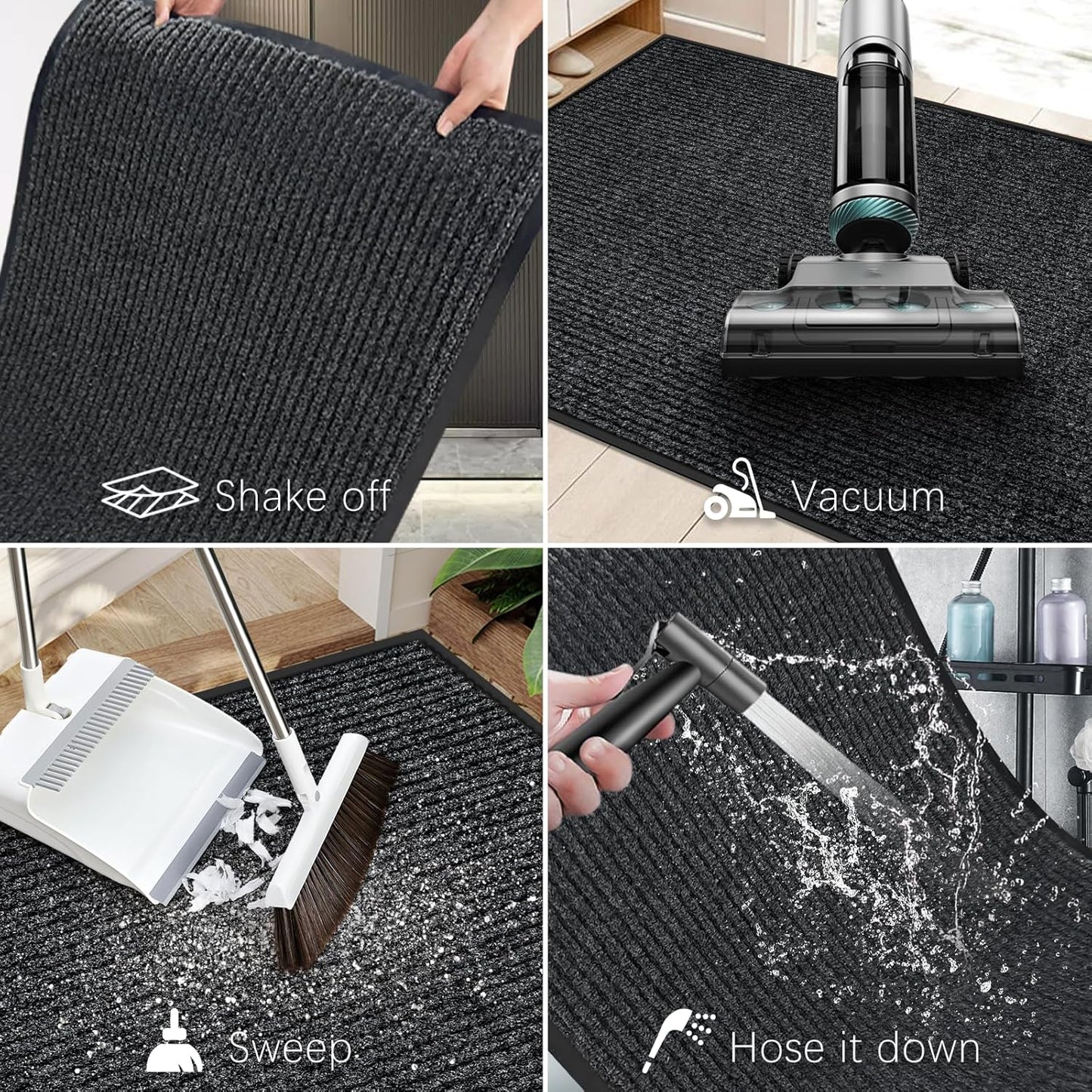 Vicwe Indoor Outdoor Door Mat, 3'x5' Heavy Duty Front Door Mat, Non-Slip Washable Doormats Entrance Mats, Dirt Resistant and Absorbent Doormat, Commercial Outdoor Entrance Floor Mat for Home Office