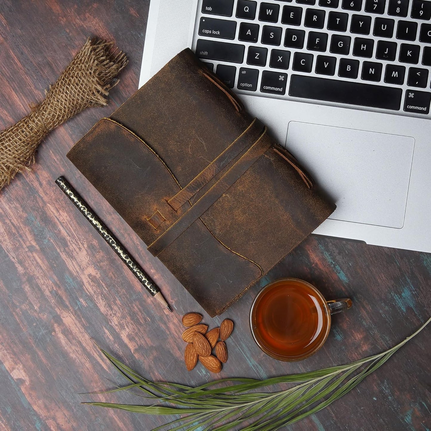 LEATHER VILLAGE Leather Bound Journal - Rustic Brown, 11.5"X8.50", 220 Pages - Vintage Blank Paper Diary for Writing, Drawing, Sketchbook, and Travel Notebook - Ideal for Women and Men