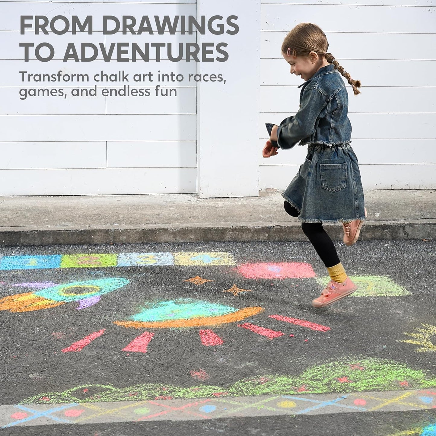 JOYIN 144 PCS Cone Shaped Washable Sidewalk Chalks, 12 Colors, Non-Toxic Jumbo Colored Chalk for Toddlers 1-3, Painting for Outdoor Art, School Supplies, Classroom Must Haves