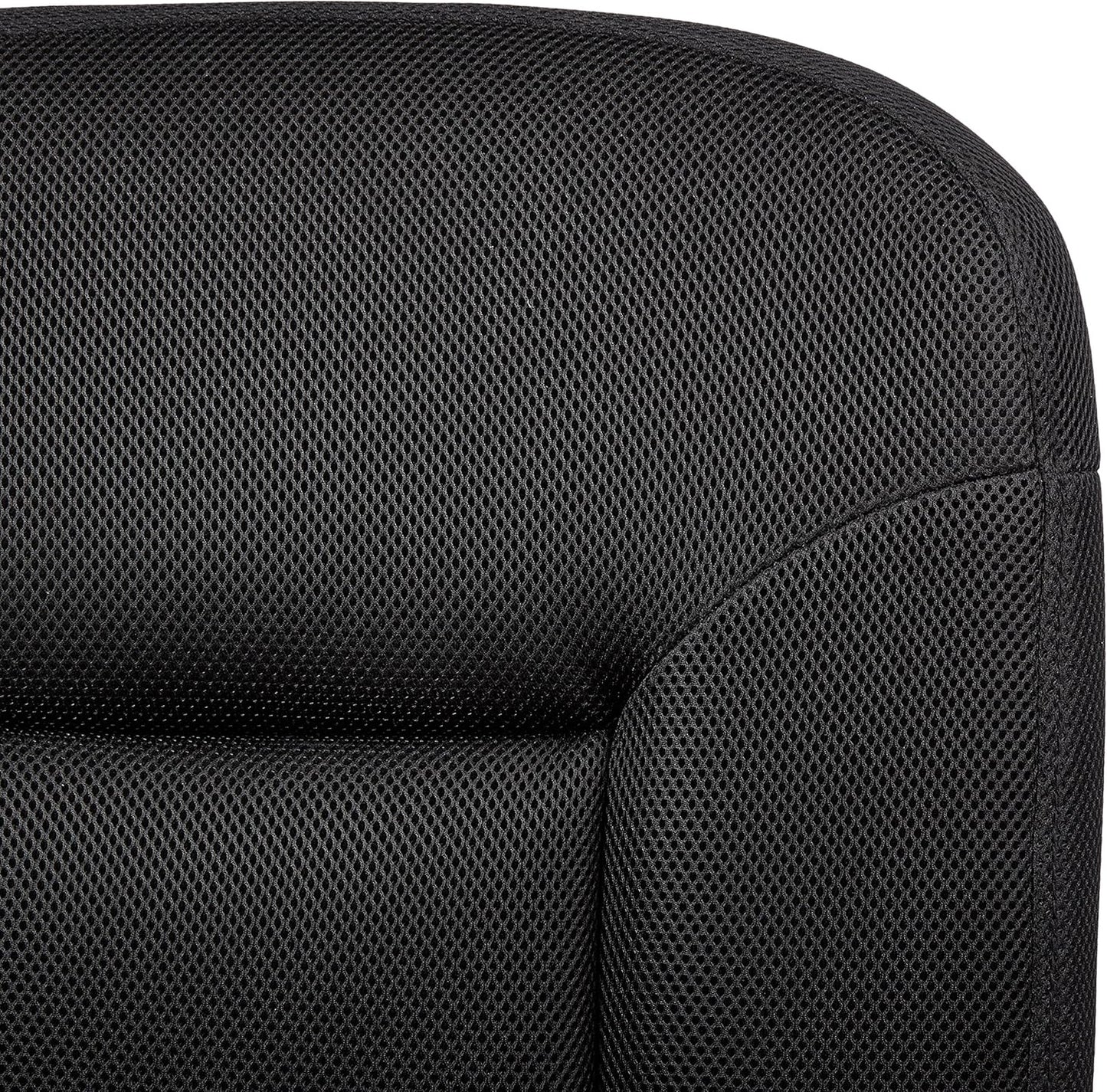 Amazon Basics Low-Back Office Desk Chair, Adjustable Height, 360 Degree Swivel, Fabric Upholstery, Black