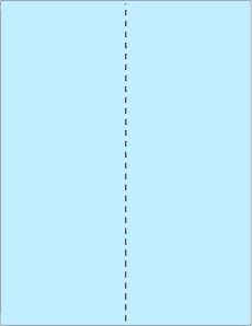 Limited Papers (TM) 8.5x11 Perforated Paper, 20/50 Pound, 75 GSM, Variety of Perforation Sizes and Colors, for Forms, Tickets, Postcards, Business Cards. (Blue, 2 up – vertical 4 1/4”)