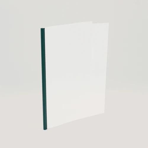 Thermal Binding Clear Covers with Steel Spine –for Thermal Binding Machines – Formerly Unibind – Used in Real Estate, Education and Various Businesses (Dark Green, 220 Sheets Max - 48/Box)