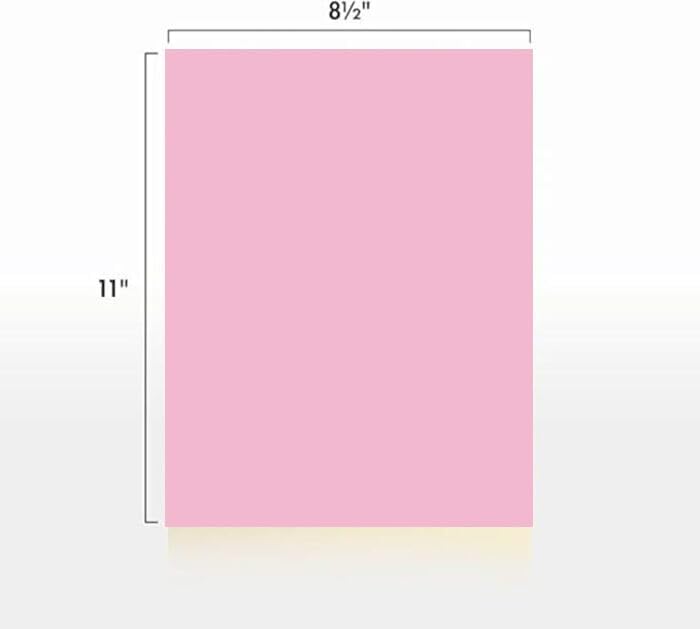 Colored Copy Paper, 20LB (75 GSM) 8.5 X 11, 500 Sheets Per Ream (PINK)