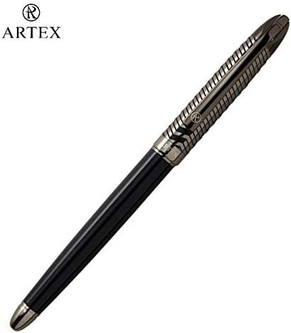 Stylish Fountain Pen : Luxury,Elegant,Germany F Fine Nib, Gift for Men & Women, Professional, Executive, Metal, Gift Box. –Free Engraving (Black (Piano Style)),14cmx1.2cm(AT-F4CARBON-1)