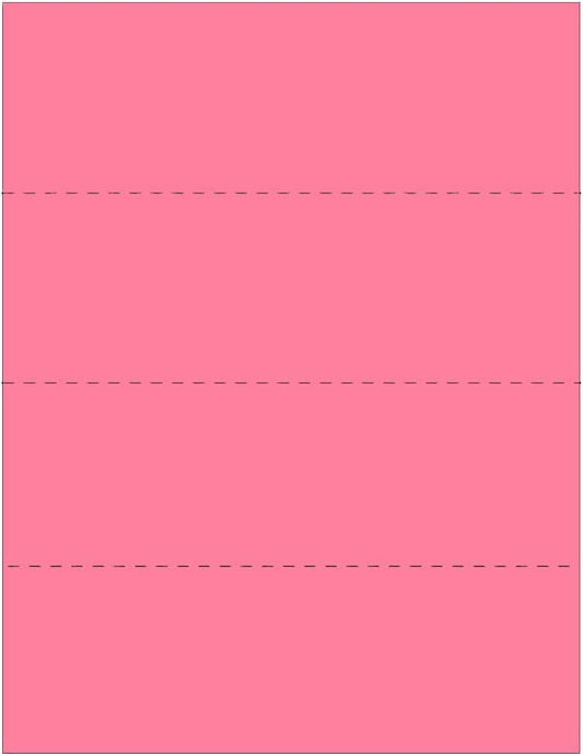 Limited Papers (TM) 8.5x11 Perforated Paper, 20/50 Pound, 75 GSM, Variety of Perforation Sizes and Colors, for Forms, Tickets, Postcards, Business Cards. (Cherry, 4 up - horizontal every 2.75")