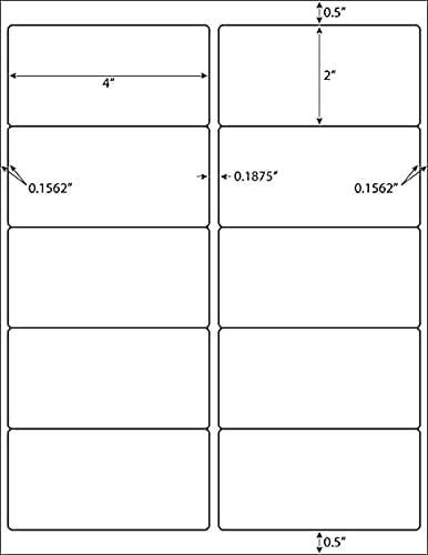 Coopaty 2 x 4 inch Shipping Labels, FBA 10 Up Address Mailing Label White Blank for Laser Inkjet Printer (1000 Sheets, 10000 Labels)