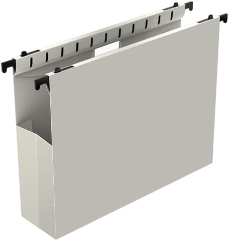 Ansook Plastic Expanding Hanging File Folders,12 Pack Reinforced Extra Capacity Hang Folders,Letter Size,Accordian Pocket,Heavy Duty 2 Inch Expansion,Hanging Folder Organizer for Office Home,Grey