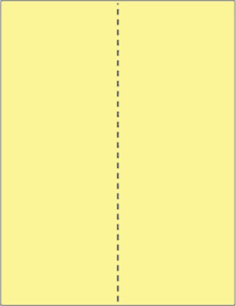 Limited Papers (TM) 8.5x11 Perforated Paper, 20/50 Pound, 75 GSM, Variety of Perforation Sizes and Colors, for Forms, Tickets, Postcards, Business Cards. (Canary, 2 up – vertical 4 1/4”)