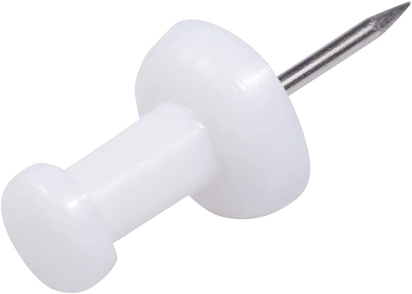 JAM PAPER Colorful Push Pins - White PushPins - 100/Pack