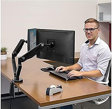 Fellowes Platinum Series Dual Monitor Arm for 40-Inch Monitors, Full Motion, 360° Rotation, VESA Mount with Grommet or Clamp, USB Ports, Ergonomic, Black, 8042501