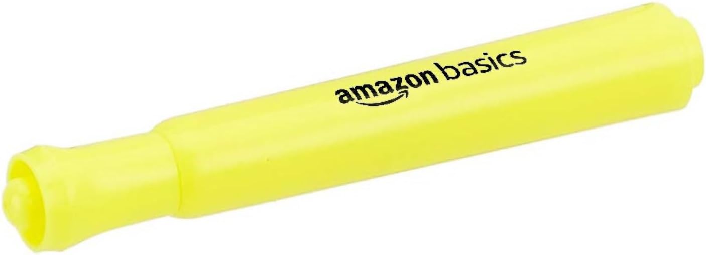 Amazon Basics Highlighters 12 Pack, Yellow Colors, Chisel Tip,Bible Highlighter,Office and School Supplies