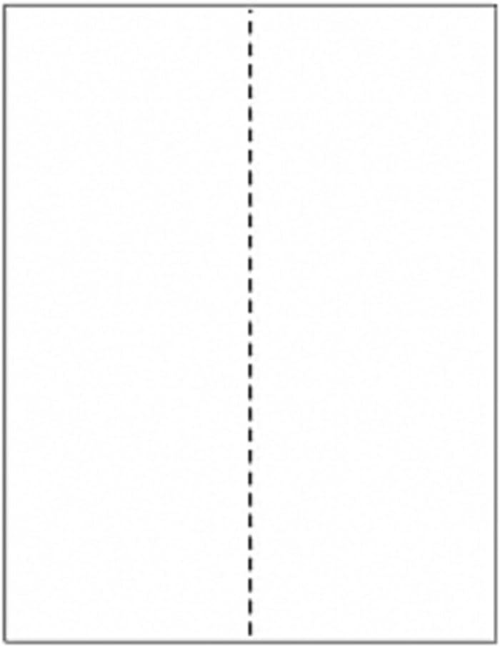 Limited Papers (TM) 8.5x11 Perforated Paper, 20/50 Pound, 75 GSM, Variety of Perforation Sizes and Colors, for Forms, Tickets, Postcards, Business Cards. (White, 2 up – vertical 4 1/4”)