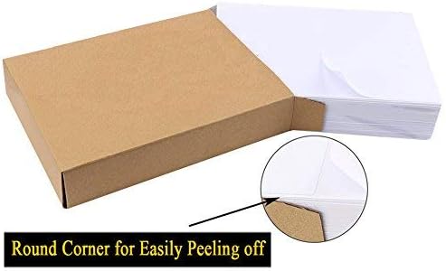 Shipping Label with Rounded Corner, 8.5 x 5.5 Inches Half Sheet Self Adhesive Shipping Address Labels for Laser and Inkjet Printer, 1000