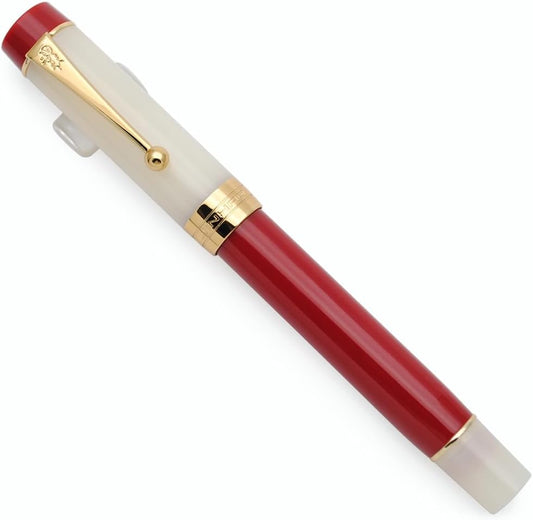 JINHAO 100 Fountain Pen with Ink Converter (Medium Nib 0.7mm, Palace Museum Red)