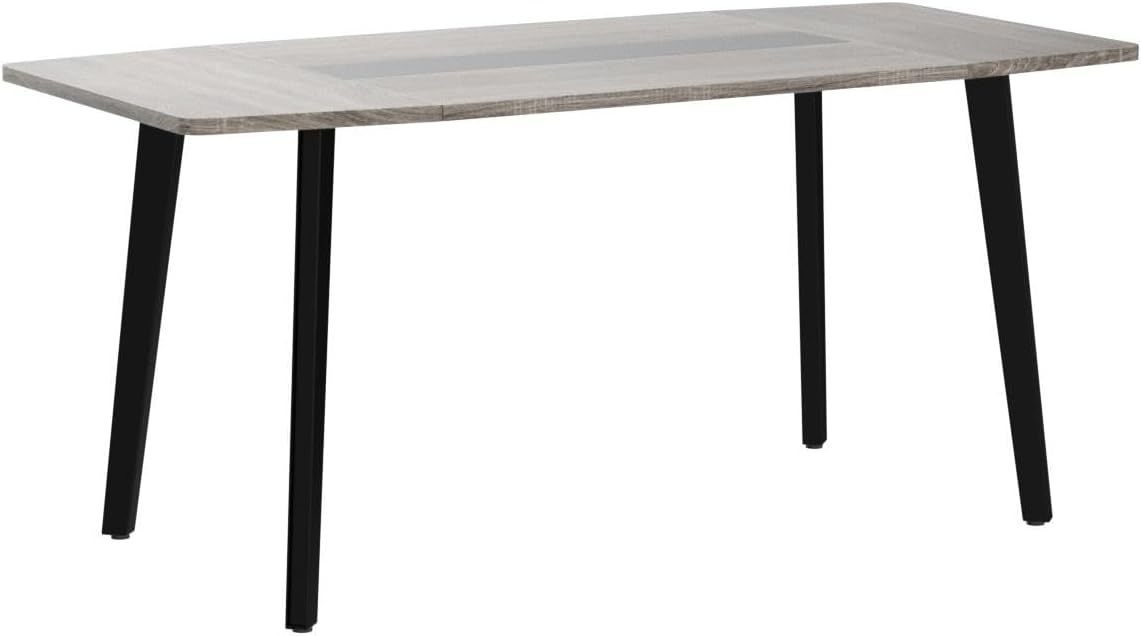 Tribesigns 6FT Conference Table, 70.86L x 35.43W x 29.52H Inches Boat Shaped Meeting Table, Industrial Grey Seminar Table for Office Meeting Conference Room