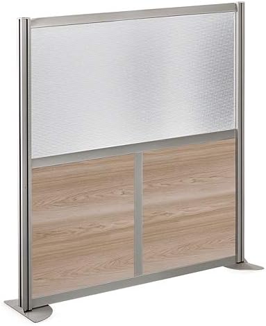 NBF Office Partitions - Cubicle Privacy Panel Wall Divider - Modern Room Separator with Quick Assembly - Indoor Laminate Free Standing Portable Room Divider Panel - 52" H x 49" W (Warm Ash)