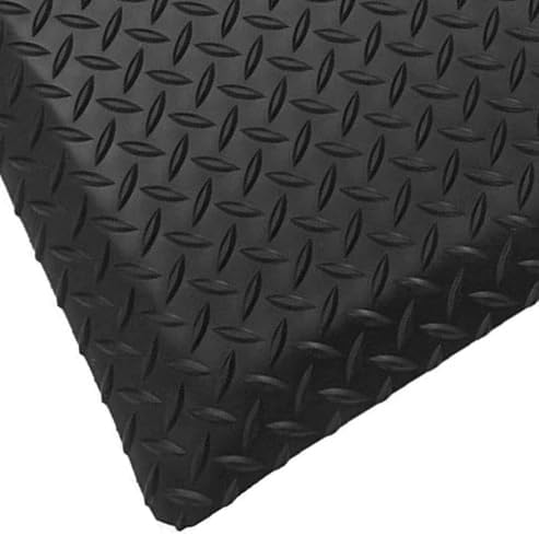 Rhino Mats, American Classic Diamond Anti-Fatigue Mats, Industrial Ergonomic Comfort Standing Mat for Work, Home, Garage, Office, Kitchen or Anywhere (Black 9/16" Thick, 2 FT. x 16 FT.)