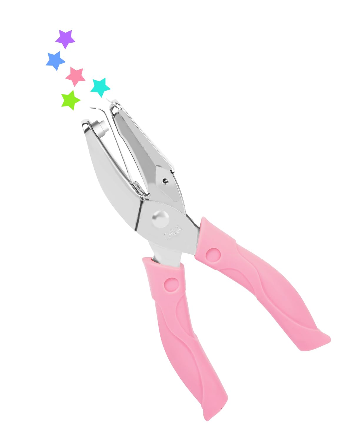 UCEC Star Shape Single Paper Hole Punch, Star-Shape Handheld Hole Paper Puncher, 1 Pack 1/4" Metal Single Mini Hole Papers Punch with Soft-Handled for DIY Craft Tags Clothing Ticket