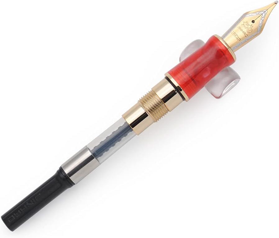 JINHAO 100 Fountain Pen with Ink Converter (Medium Nib 0.7mm, Cherry Red)