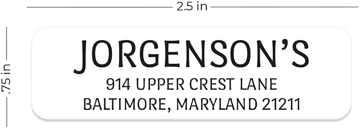 White with Black Print Modern Rolled Address Label/Roll of 250 Personalized Address Labels/Designer Return Address Stickers in Elegant Plastic Dispenser