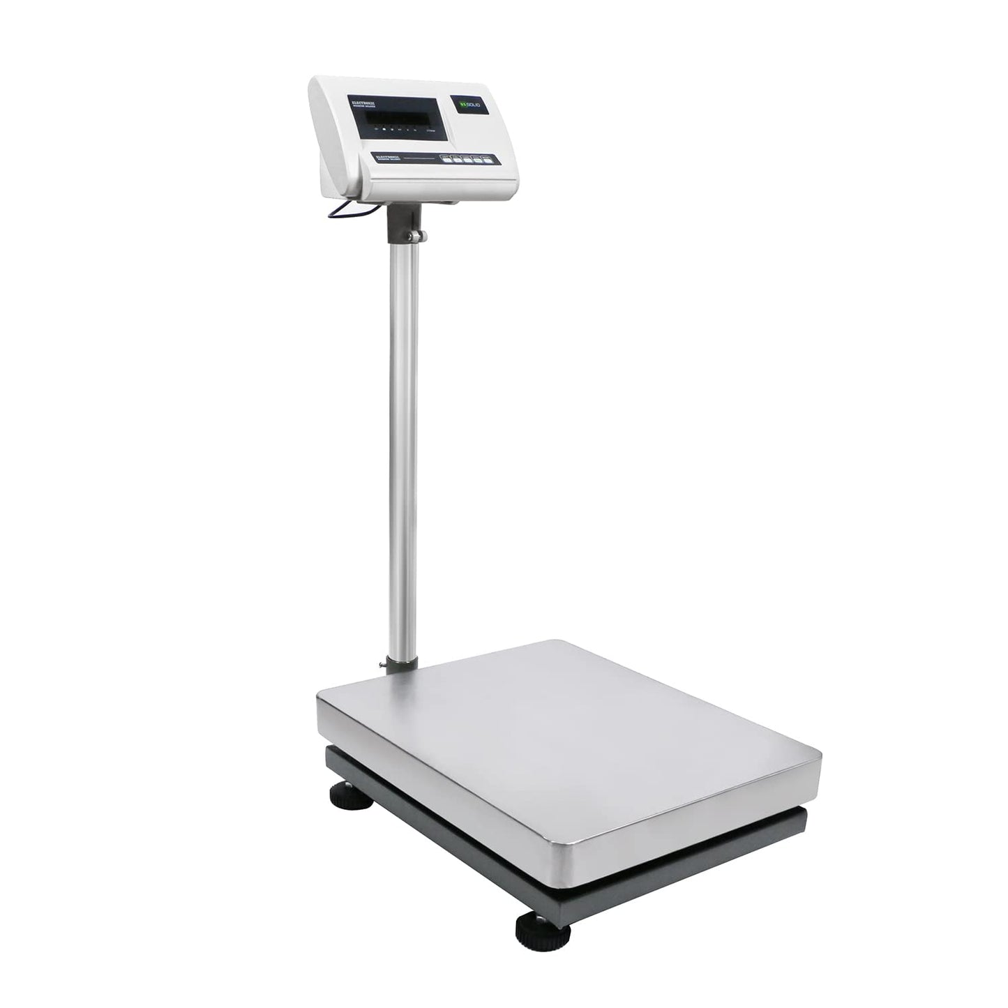 U.S. Solid Bench Scale - 130 lb x 0.002 lb Stainless Steel Postal Package Shipping Scale Digital Bench Platform Balance with 16 inch x 20 inch Platform, Lb/Kg