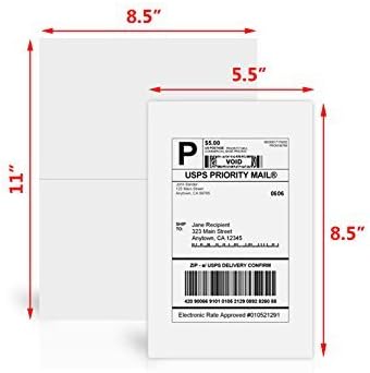9527 Product Half Sheet Self Adhesive Shipping Labels for Laser & Inkjet Printers White Blank,2 Labels per Sheet (10000 Labels)