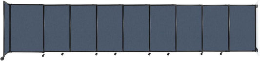Wall-Mounted Sliding StraightWall Room Divider | Adjustable Widths | Locking Wheels | Room Separator | Up to 19'9" Wide x 4' Tall Ocean Fabric Panels