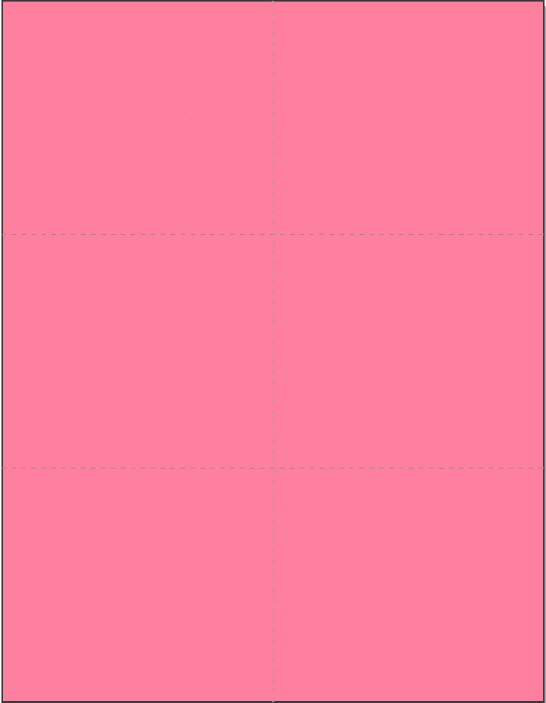 Limited Papers (TM) 8.5x11 Perforated Paper, 20/50 Pound, 75 GSM, Variety of Perforation Sizes and Colors, for Forms, Tickets, Postcards, Business Cards. (Cherry, 6 up)