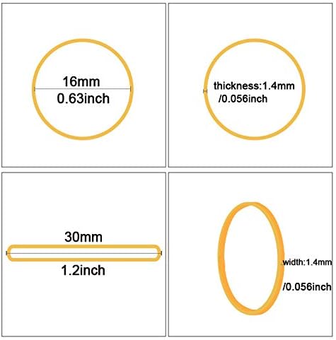Rubber Bands Small Elastic Band Yellow 1300pcs Mini Rubber Band 1.2inch Inside Diameter 0.63in For Office Home Supplies