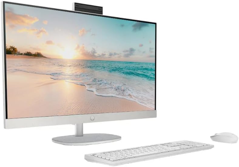 HP 27" FHD Touch-Screen All-in-One Computer, 12-Cores Intel Core Ultra 7, Windows 11 Pro with Microsoft Office Included, White (Non-Touchscreen, 64GB DDR5 RAM | 2.5TB Storage)