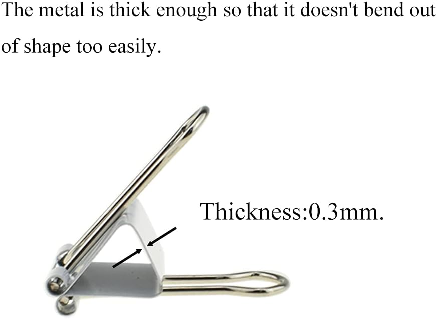 HAHIYO Binder Clips Paper Clamps Spring Steel Sturdy Small 0.75 inches Width 0.2 Inch Capacity No Sharp Edges Heavy Duty Tight Grip Reusable Silver Metal Bright Finish for Home Office School 30 Pack