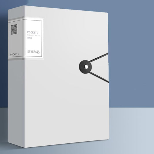 File Folder - 100 Pockets, Durable A4 Letter Size Organizer, Water-Resistant Plastic Dividers, Home/Office/School Document Holder (White)