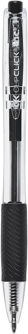 Inc. ClipClicks Retractable Ballpoint Pens - Bulk 1.0-mm Medium-Point Pen Set With Comfort Grip for School, Office, Writing, and Journaling, 50 Count, Black
