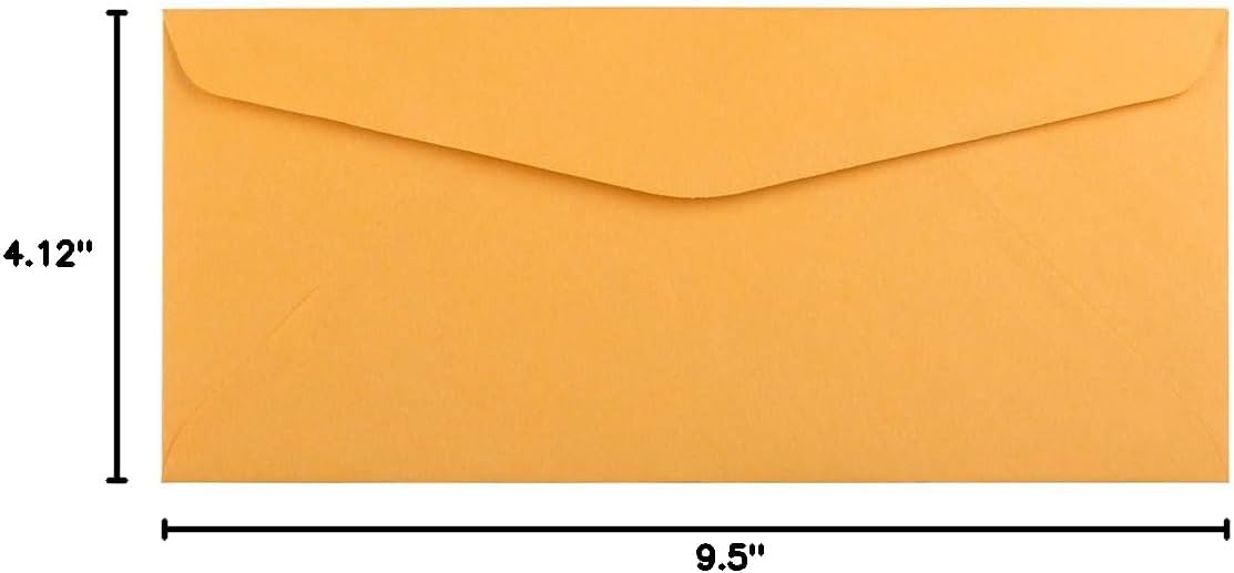 JAM PAPER #10 Business Commercial Envelopes - 4 1/8 x 9 1/2 - Brown Kraft Manila - Bulk 500/Box