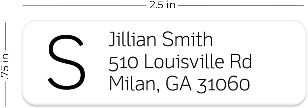 Clear Monogram Rolled Address Labels / 250 Personalized Return Address Labels/Designer Address Stickers in Elegant Plastic Dispenser